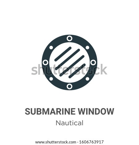 Submarine window glyph icon vector on white background. Flat vector submarine window icon symbol sign from modern nautical collection for mobile concept and web apps design.