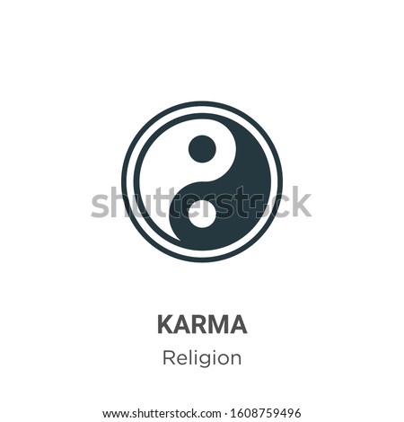 Karma glyph icon vector on white background. Flat vector karma icon symbol sign from modern religion collection for mobile concept and web apps design.