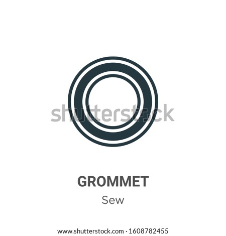 Grommet glyph icon vector on white background. Flat vector grommet icon symbol sign from modern sew collection for mobile concept and web apps design.