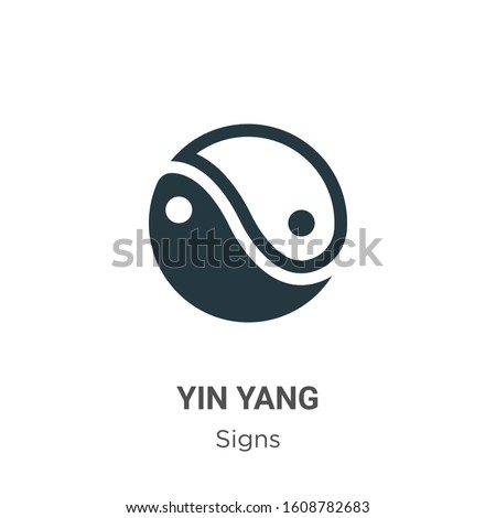 Yin yang symbol glyph icon vector on white background. Flat vector yin yang symbol icon symbol sign from modern signs collection for mobile concept and web apps design.