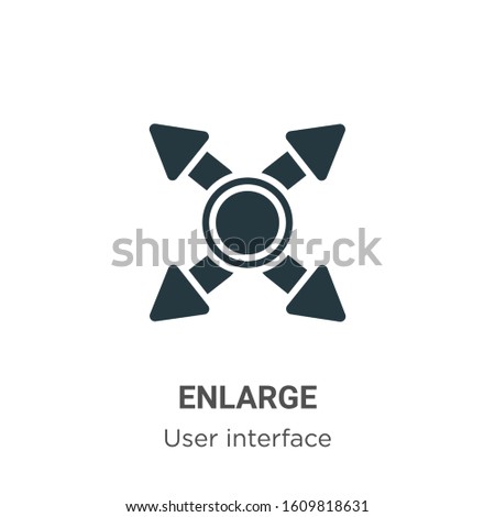 Enlarge glyph icon vector on white background. Flat vector enlarge icon symbol sign from modern user interface collection for mobile concept and web apps design.