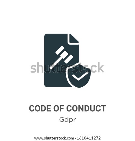 Code of conduct glyph icon vector on white background. Flat vector code of conduct icon symbol sign from modern gdpr collection for mobile concept and web apps design. Сток-фото © 