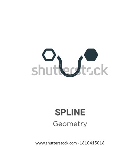 Spline glyph icon vector on white background. Flat vector spline icon symbol sign from modern geometry collection for mobile concept and web apps design.