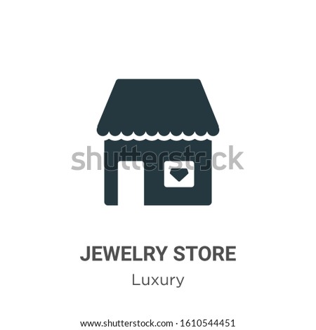 Jewelry store glyph icon vector on white background. Flat vector jewelry store icon symbol sign from modern luxury collection for mobile concept and web apps design.