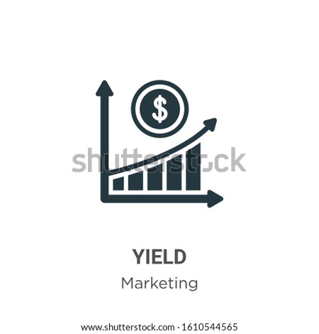 Yield glyph icon vector on white background. Flat vector yield icon symbol sign from modern marketing collection for mobile concept and web apps design.