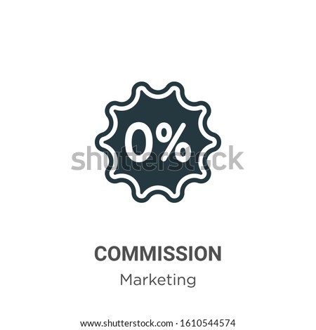 Commission glyph icon vector on white background. Flat vector commission icon symbol sign from modern marketing collection for mobile concept and web apps design.