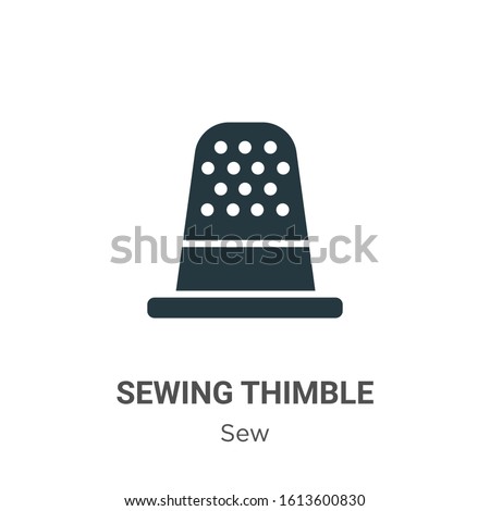 Sewing thimble glyph icon vector on white background. Flat vector sewing thimble icon symbol sign from modern sew collection for mobile concept and web apps design.