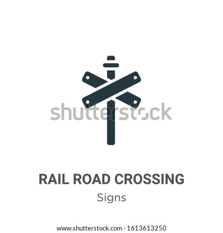 Rail road crossing cross signal glyph icon vector on white background. Flat vector rail road crossing cross signal icon symbol sign from modern signs collection for mobile concept and web apps design.