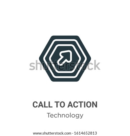 Call to action glyph icon vector on white background. Flat vector call to action icon symbol sign from modern technology collection for mobile concept and web apps design.