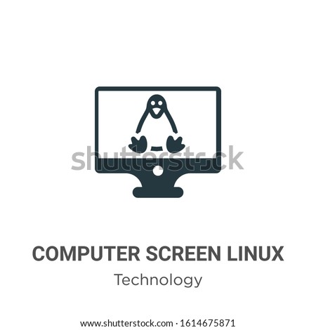 Computer screen linux glyph icon vector on white background. Flat vector computer screen linux icon symbol sign from modern technology collection for mobile concept and web apps design.