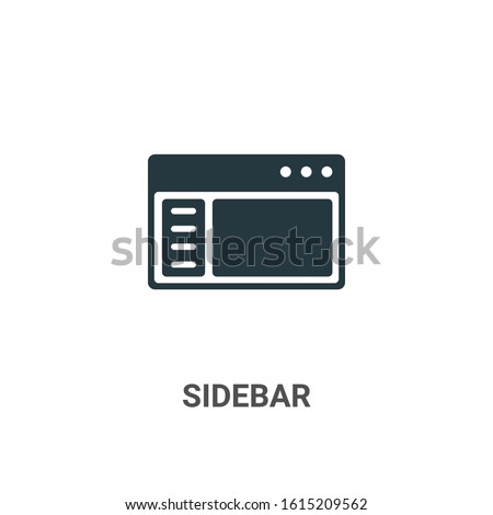 Sidebar glyph icon vector on white background. Flat vector sidebar icon symbol sign from modern ui collection for mobile concept and web apps design.