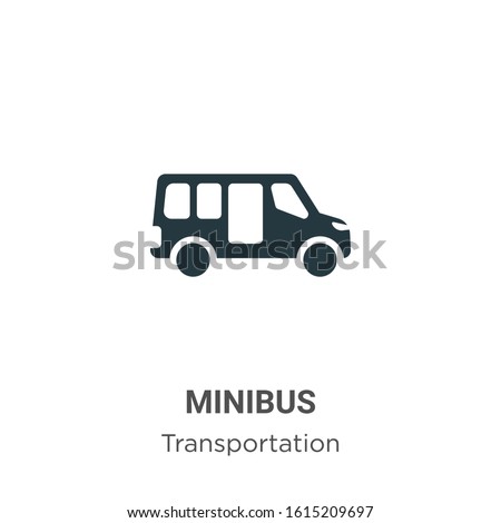 Minibus glyph icon vector on white background. Flat vector minibus icon symbol sign from modern transportation collection for mobile concept and web apps design.