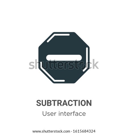 Subtraction glyph icon vector on white background. Flat vector subtraction icon symbol sign from modern user interface collection for mobile concept and web apps design.