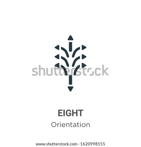 Eight glyph icon vector on white background. Flat vector eight icon symbol sign from modern orientation collection for mobile concept and web apps design.