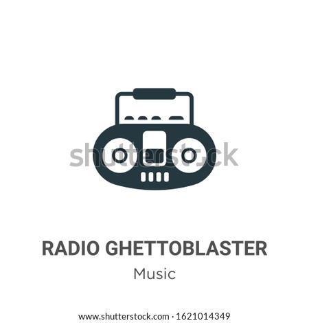 Radio ghettoblaster glyph icon vector on white background. Flat vector radio ghettoblaster icon symbol sign from modern music collection for mobile concept and web apps design.