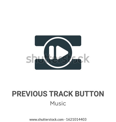 Previous track button glyph icon vector on white background. Flat vector previous track button icon symbol sign from modern music collection for mobile concept and web apps design.