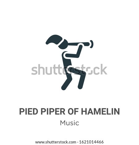 Pied piper of Hamelin glyph icon vector on white background. Flat vector pied piper of hamelin icon symbol sign from modern music collection for mobile concept and web apps design.