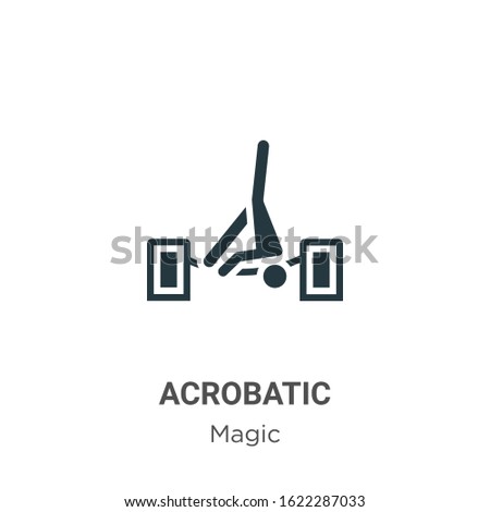 Acrobatic glyph icon vector on white background. Flat vector acrobatic icon symbol sign from modern magic collection for mobile concept and web apps design.