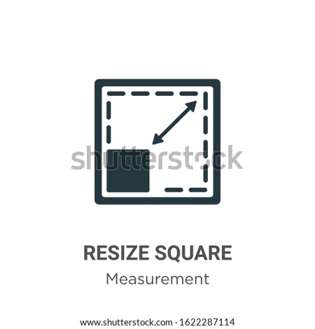Resize square glyph icon vector on white background. Flat vector resize square icon symbol sign from modern measurement collection for mobile concept and web apps design.
