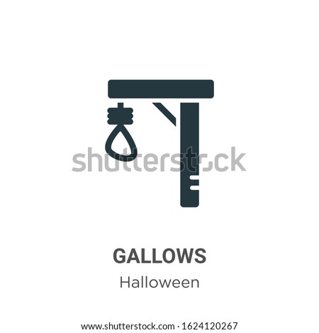 Gallows glyph icon vector on white background. Flat vector gallows icon symbol sign from modern halloween collection for mobile concept and web apps design.