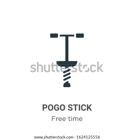 Pogo stick glyph icon vector on white background. Flat vector pogo stick icon symbol sign from modern free time collection for mobile concept and web apps design.