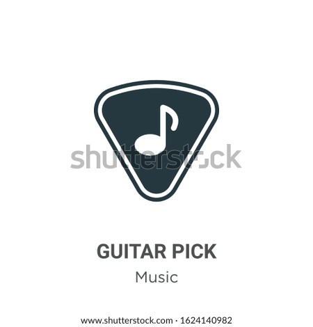 Guitar pick glyph icon vector on white background. Flat vector guitar pick icon symbol sign from modern music collection for mobile concept and web apps design.