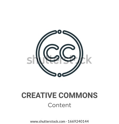 Creative commons outline vector icon. Thin line black creative commons icon, flat vector simple element illustration from editable content concept isolated stroke on white background