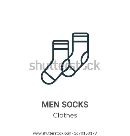 Men socks outline vector icon. Thin line black men socks icon, flat vector simple element illustration from editable clothes concept isolated stroke on white background