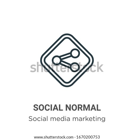 Social normal outline vector icon. Thin line black social normal icon, flat vector simple element illustration from editable social concept isolated stroke on white background