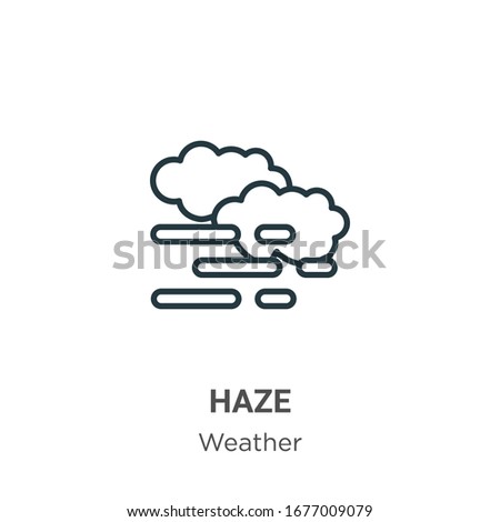 Haze outline vector icon. Thin line black haze icon, flat vector simple element illustration from editable weather concept isolated stroke on white background