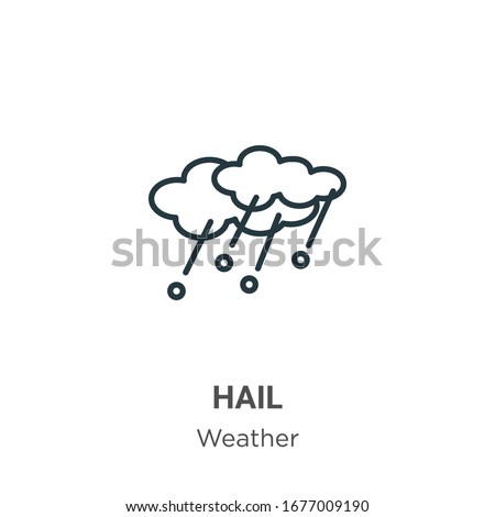 Hail outline vector icon. Thin line black hail icon, flat vector simple element illustration from editable weather concept isolated stroke on white background