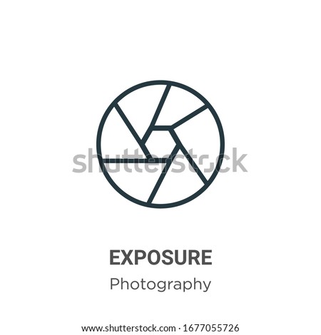 Exposure outline vector icon. Thin line black exposure icon, flat vector simple element illustration from editable photography concept isolated stroke on white background