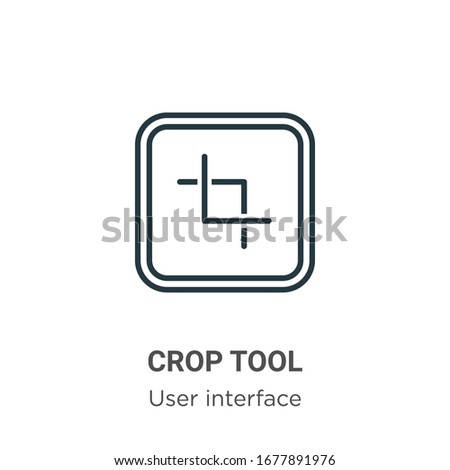 Crop tool outline vector icon. Thin line black crop tool icon, flat vector simple element illustration from editable user interface concept isolated stroke on white background