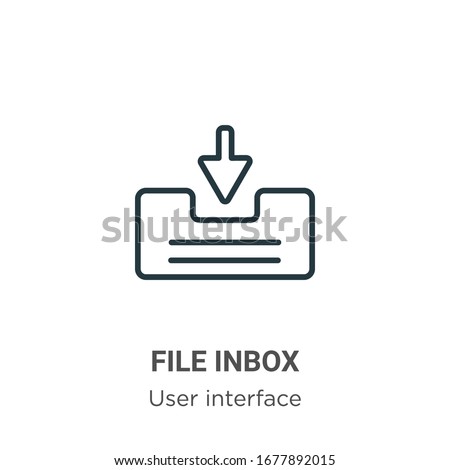 File inbox outline vector icon. Thin line black file inbox icon, flat vector simple element illustration from editable user interface concept isolated stroke on white background