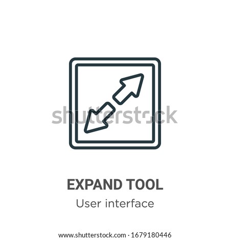 Expand tool outline vector icon. Thin line black expand tool icon, flat vector simple element illustration from editable user interface concept isolated stroke on white background