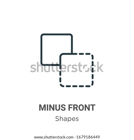 Minus front outline vector icon. Thin line black minus front icon, flat vector simple element illustration from editable shapes concept isolated stroke on white background