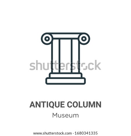 Antique column outline vector icon. Thin line black antique column icon, flat vector simple element illustration from editable museum concept isolated stroke on white background