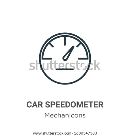 Car speedometer outline vector icon. Thin line black car speedometer icon, flat vector simple element illustration from editable mechanicons concept isolated stroke on white background