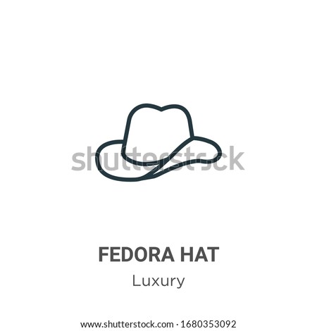 Fedora hat outline vector icon. Thin line black fedora hat icon, flat vector simple element illustration from editable luxury concept isolated stroke on white background