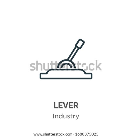 Lever outline vector icon. Thin line black lever icon, flat vector simple element illustration from editable industry concept isolated stroke on white background