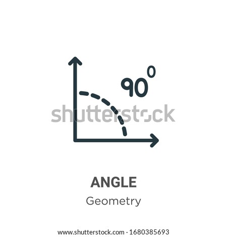 Angle outline vector icon. Thin line black angle icon, flat vector simple element illustration from editable geometry concept isolated stroke on white background