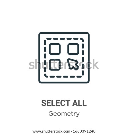 Select all outline vector icon. Thin line black select all icon, flat vector simple element illustration from editable geometry concept isolated stroke on white background