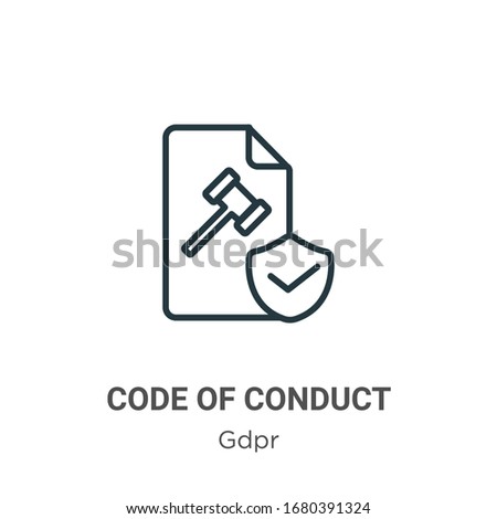 Code of conduct outline vector icon. Thin line black code of conduct icon, flat vector simple element illustration from editable gdpr concept isolated stroke on white background Сток-фото © 