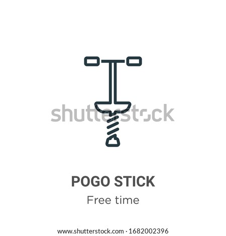 Pogo stick outline vector icon. Thin line black pogo stick icon, flat vector simple element illustration from editable free time concept isolated stroke on white background