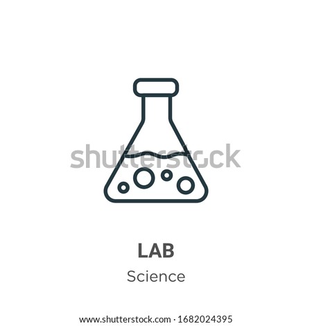 Lab outline vector icon. Thin line black lab icon, flat vector simple element illustration from editable science concept isolated stroke on white background