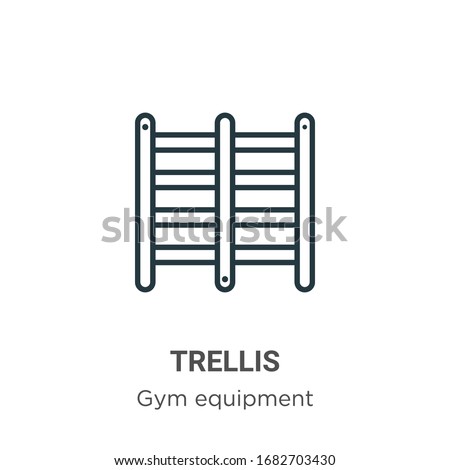 Trellis outline vector icon. Thin line black trellis icon, flat vector simple element illustration from editable gym equipment concept isolated stroke on white background