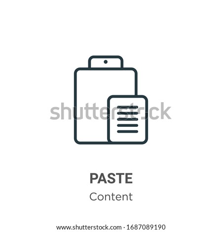 Paste outline vector icon. Thin line black paste icon, flat vector simple element illustration from editable content concept isolated stroke on white background