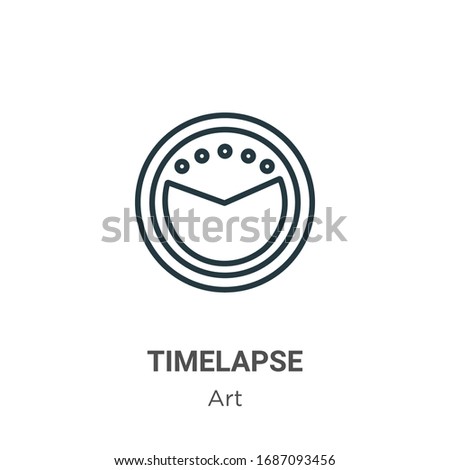 Timelapse outline vector icon. Thin line black timelapse icon, flat vector simple element illustration from editable art concept isolated stroke on white background