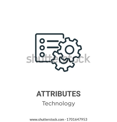 Attributes outline vector icon. Thin line black attributes icon, flat vector simple element illustration from editable technology concept isolated stroke on white background