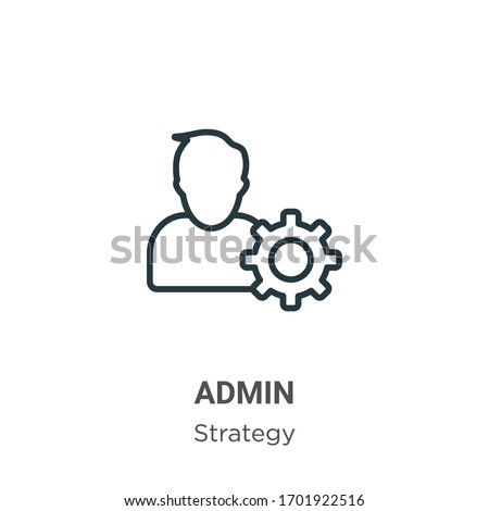 Admin outline vector icon. Thin line black admin icon, flat vector simple element illustration from editable strategy concept isolated stroke on white background